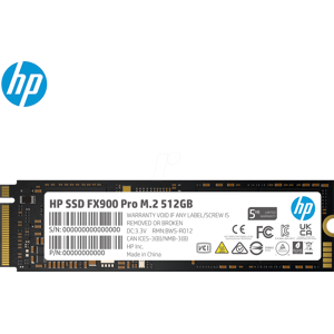 Hewlett Packard HP 4A3T9AA - HP SSD FX900 Pro M.2 SSD 512GB, NVMe