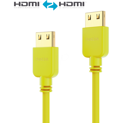 PURELINK PURE PI0504-020 - HDMI Kabel - PureInstall - Slim 2,00m - gelb