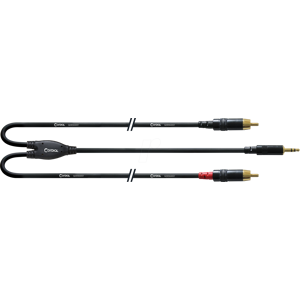 CFY 0,9 WCC-LONG - CORDIAL 1x 3.5 mm Klinke stereo, 2x Cinch-RCA, 0,90m CFY 0,9 WCC-LONG - CORDIAL 1x 3.5 mm Klinke stereo, 2x Cinch-RCA, 0,90m