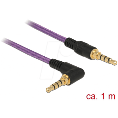 DELOCK 85611 - Kabel Klinke 4 Pin 3,5 mm > Stecker gewinkelt 1,0 m DELOCK 85611 - Kabel Klinke 4 Pin 3,5 mm > Stecker gewinkelt 1,0 m