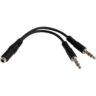 StarTech.com ST MUYHSFMM - Headset Kabel, 2x 3,5 mm Klinkenstecker auf Kupplung, 0,15 m StarTech.com ST MUYHSFMM - Headset Kabel, 2x 3,5 mm Klinkenstecker auf Kupplung, 0,15 m