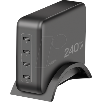 LOGILINK PA0353 - USB-Ladegerät, 240 W, 4x USB-C (PD), GaN, schwarz LOGILINK PA0353 - USB-Ladegerät, 240 W, 4x USB-C (PD), GaN, schwarz