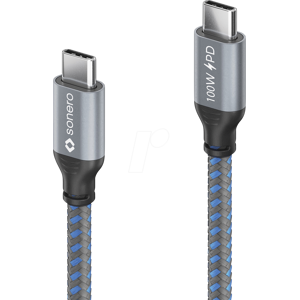 SONERO SON SPC-U310-015 - Sync- & Ladekabel, USB-C, 100 W, Textil, 1,5 m