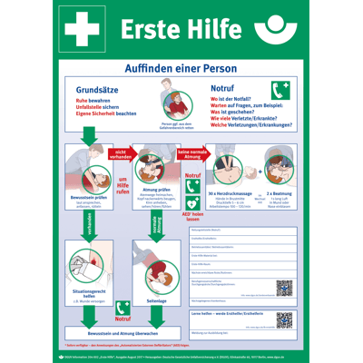 Söhngen 8001034 - Erste-Hilfe-Plakat - Kunststoff - A2 - DGUV 204-002 Söhngen 8001034 - Erste-Hilfe-Plakat - Kunststoff - A2 - DGUV 204-002