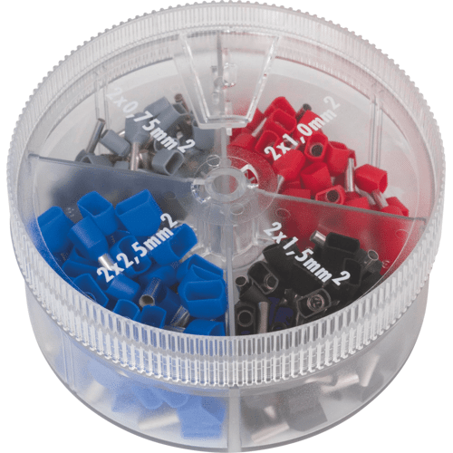 Knipex KN 97 99 908 - Aderendhülsen-Sortiment, Twin, 0,75 - 2,5 mm²