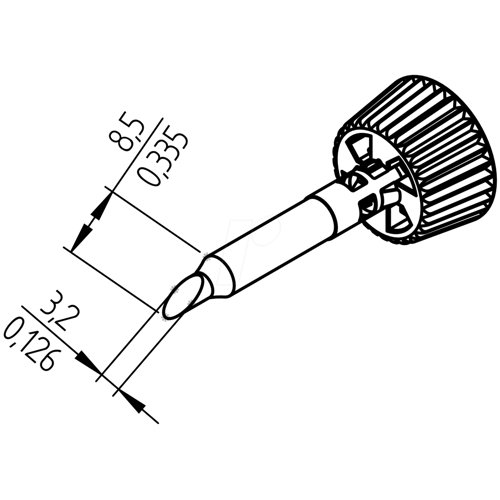 ERSA 0142ADLF32 - Ersadur Lötspitze, 3,2 mm abgewinkelt