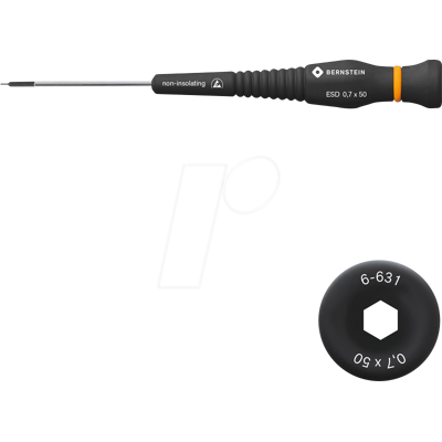 Bernstein BERN 6 631 - ESD Stiftschlüssel, Innensechskant, 0,7 mm Bernstein BERN 6 631 - ESD Stiftschlüssel, Innensechskant, 0,7 mm