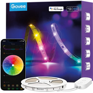 GOVEE H618A - LED Leuchtstreifen, RGBIC, 12 W, 5 m, weiß GOVEE H618A - LED Leuchtstreifen, RGBIC, 12 W, 5 m, weiß