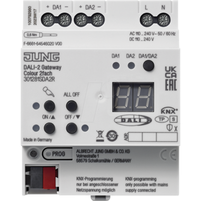 Jung 30128 1s da2 r Gateway - Knx Dali-2, Farbe, 2-Kanal Jung 30128 1s da2 r Gateway - Knx Dali-2, Farbe, 2-Kanal