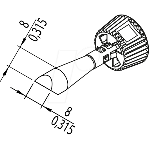 ERSA 0142CDLF80A - Ersadur Lötspitze, 8 mm asymmetrisch