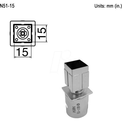 HAKKO HAK N51-15 - Heißluftdüse N51-15, Schnellwechseltyp, Single, 14,0 x 14,0 mm