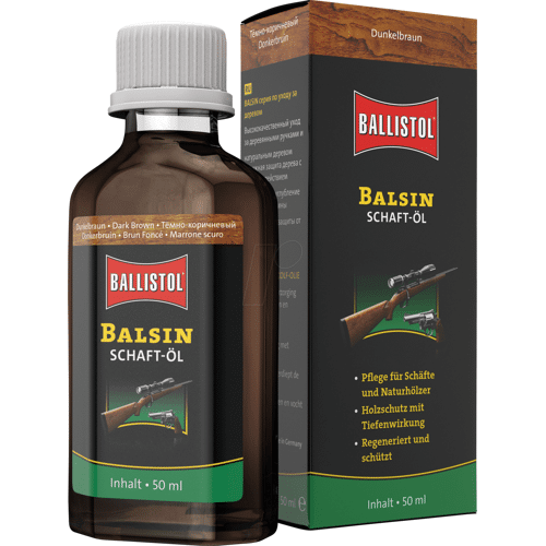 Ballistol BALL 23150 - Schaft-Öl Balsin, dunkelbraun, 50 ml