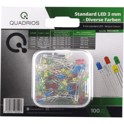 QUADRIOS QUAD 1802O029 - LED 3 mm - Mehrfarben-LED - Sortiment QUADRIOS QUAD 1802O029 - LED 3 mm - Mehrfarben-LED - Sortiment