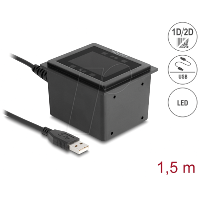 DELOCK 90600 - Barcodescanner, 2D, USB, stationär DELOCK 90600 - Barcodescanner, 2D, USB, stationär