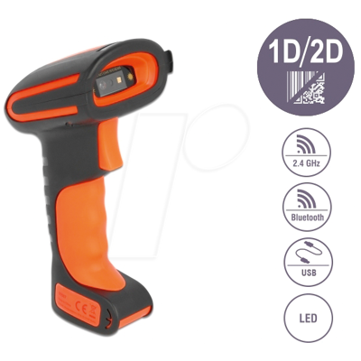 DELOCK 90507 - Barcodescanner, 2D, 2,4 GHz/Bluetooth/USB DELOCK 90507 - Barcodescanner, 2D, 2,4 GHz/Bluetooth/USB