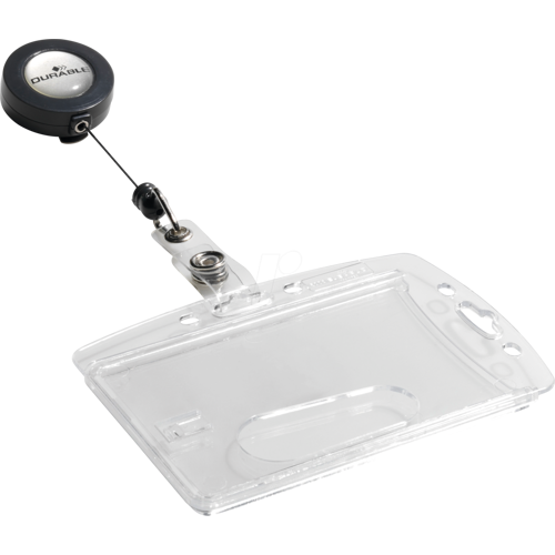 DURABLE 801219 - Ausweishalter mit Jojo, für 1 Karte, 10-er Pack