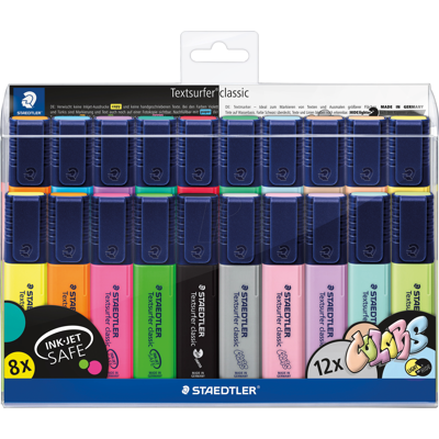 STAEDTLER 364WP2 - Textmarker, Keilspitze, 1-5 mm, 20 Farben STAEDTLER 364WP2 - Textmarker, Keilspitze, 1-5 mm, 20 Farben