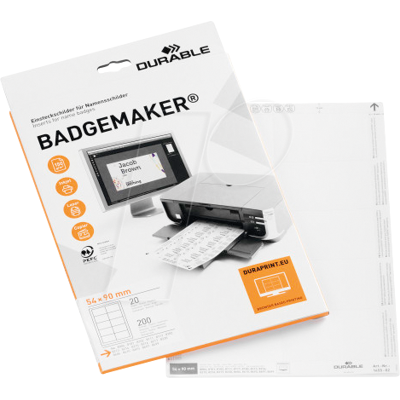 DURABLE 145502 - BADGEMAKER® Einsteckschilder 54 x 90 mm DURABLE 145502 - BADGEMAKER® Einsteckschilder 54 x 90 mm