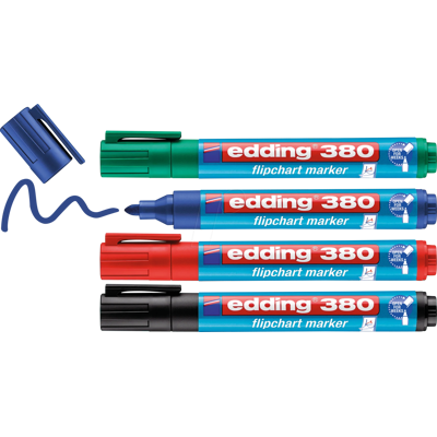 EDDING 380-4S - Flipchart Marker, 1,5 - 3,0 mm, 4-farbig EDDING 380-4S - Flipchart Marker, 1,5 - 3,0 mm, 4-farbig