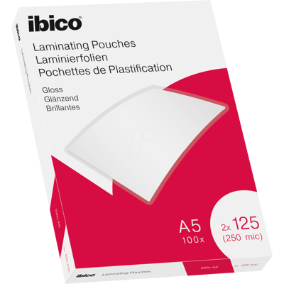 IBICO 627315 - Laminierfolien, DIN A5, 125 mic, glänzend, 100 Stück IBICO 627315 - Laminierfolien, DIN A5, 125 mic, glänzend, 100 Stück