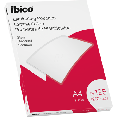 IBICO 627318 - Laminierfolien, DIN A4, 125 mic, glänzend, 100 Stück IBICO 627318 - Laminierfolien, DIN A4, 125 mic, glänzend, 100 Stück
