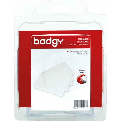 EVOLIS BADGY CBGC0030W - PVC-Karten, 0,76 mm (30mil), für Badgy, 100 Stück EVOLIS BADGY CBGC0030W - PVC-Karten, 0,76 mm (30mil), für Badgy, 100 Stück