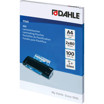 DAHLE 71141 - Laminierfolien, DIN A4, 80 mic, 100 Stück DAHLE 71141 - Laminierfolien, DIN A4, 80 mic, 100 Stück