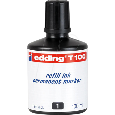 EDDING T100001 - Nachfülltinte, Permanentmarker, T 100, schwarz EDDING T100001 - Nachfülltinte, Permanentmarker, T 100, schwarz