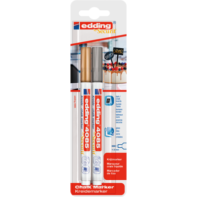 EDDING 4085/2S - Kreidemarker, 1 mm - 2 mm, gold/silber EDDING 4085/2S - Kreidemarker, 1 mm - 2 mm, gold/silber