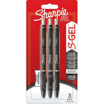 SHARPIE 2136598 - Sharpie S-Gel Gelroller, 0,7 mm, 3er Set, schwarz SHARPIE 2136598 - Sharpie S-Gel Gelroller, 0,7 mm, 3er Set, schwarz