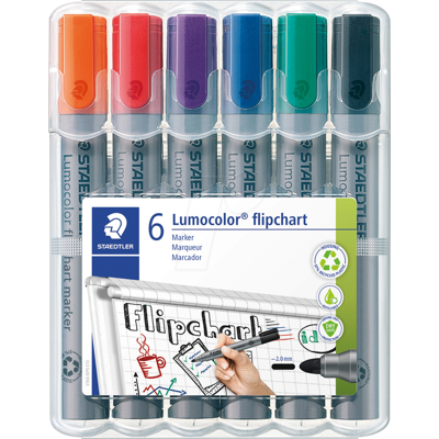 STAEDTLER 356WP6 - Flipchart Marker, Rundspitze, 6 Farben STAEDTLER 356WP6 - Flipchart Marker, Rundspitze, 6 Farben
