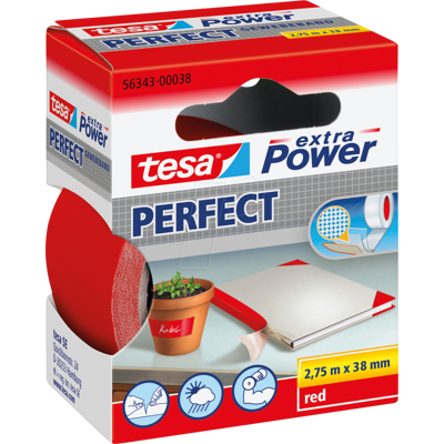 TESA 56343 RT - Gewebeband tesa extra Power® Perfect, 2,75 m x 38 mm, rot TESA 56343 RT - Gewebeband tesa extra Power® Perfect, 2,75 m x 38 mm, rot