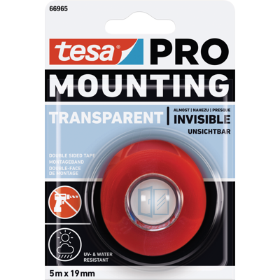 TESA 66965-1 - Montageband tesa PRO Transparent, 5 m x 19 mm TESA 66965-1 - Montageband tesa PRO Transparent, 5 m x 19 mm