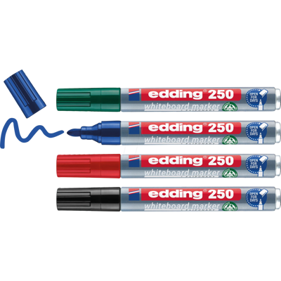 EDDING 250-4S - Whiteboard Marker, 1,5 - 3,0 mm, 4-farbig EDDING 250-4S - Whiteboard Marker, 1,5 - 3,0 mm, 4-farbig