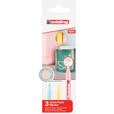 EDDING 751-3-099 - Glanzlackmarker Set, pastell sortiert 3er Pack EDDING 751-3-099 - Glanzlackmarker Set, pastell sortiert 3er Pack