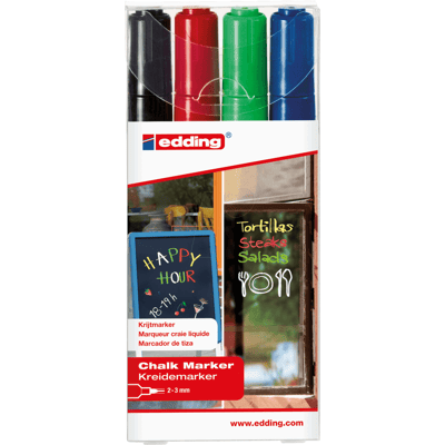 EDDING 4095/4S - Kreidemarker, 2 mm - 3 mm, 4er Pack EDDING 4095/4S - Kreidemarker, 2 mm - 3 mm, 4er Pack