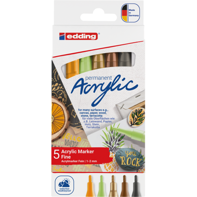 EDDING 5300/5NA - Acrylmarker, 1 mm - 2 mm, natur, 5er Pack EDDING 5300/5NA - Acrylmarker, 1 mm - 2 mm, natur, 5er Pack