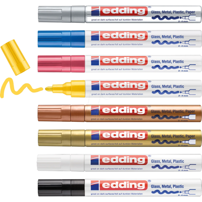 EDDING GLM750-8 - Glanzlackmarker, 2-4 mm, 8er-Set EDDING GLM750-8 - Glanzlackmarker, 2-4 mm, 8er-Set
