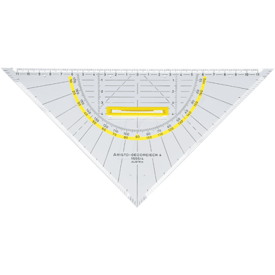 ARISTO AR 1555/4 - Geodreieck, Hypotenuse-Länge 250 mm, mit Griff ARISTO AR 1555/4 - Geodreieck, Hypotenuse-Länge 250 mm, mit Griff