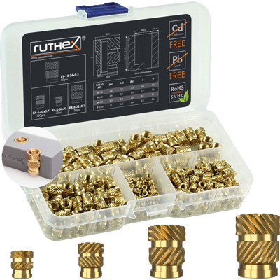 RUTHEX RX KASTEN-U - 3D Druck, Gewindeeinsätze, Zoll, 270 Stück RUTHEX RX KASTEN-U - 3D Druck, Gewindeeinsätze, Zoll, 270 Stück