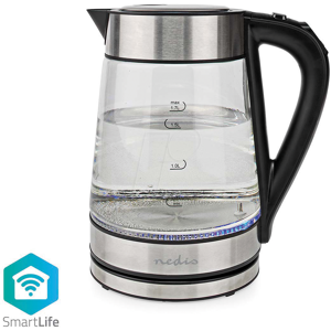 Nedis N WIFIWK10CGS - Smarter Wasserkocher, 1,7 l, 2200 W, glas