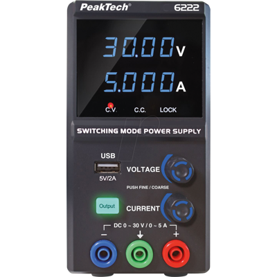 PEAKTECH 6222 - Labornetzgerät, 0 - 30 V, 0 - 5 A, 1 Kanal PEAKTECH 6222 - Labornetzgerät, 0 - 30 V, 0 - 5 A, 1 Kanal
