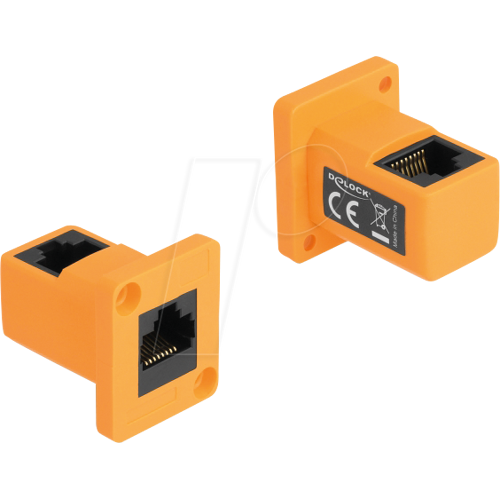 DELOCK 87997 - D-Typ Modul, RJ45, Buchse / Buchse, 90° gewinkelt