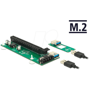 DELOCK 41428 - Delock Riser Karte M.2 Key B+M > PCIe x16, 30 cm