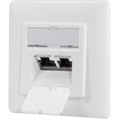LOGILINK NP0127 - Cat.6A Netzwerkdose UP 2x RJ45 geschirmt, signalweiß LOGILINK NP0127 - Cat.6A Netzwerkdose UP 2x RJ45 geschirmt, signalweiß