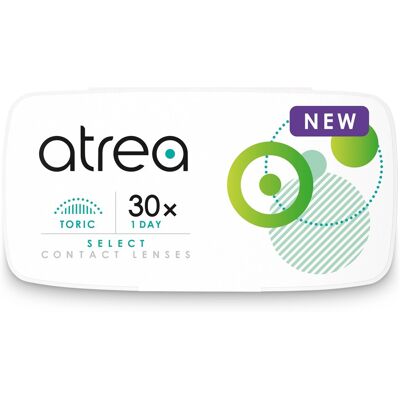 Menicon Atrea Select + 1 Day Toric (30er Packung) Tageslinsen (-10 dpt, Zyl. -1.25, Achse 15 & BC 8.6) für Allergiker Menicon Atrea Select + 1 Day Toric (30er Packung) Tageslinsen (-10 dpt, Zyl. -1.25, Achse 15 & BC 8.6) für Allergiker