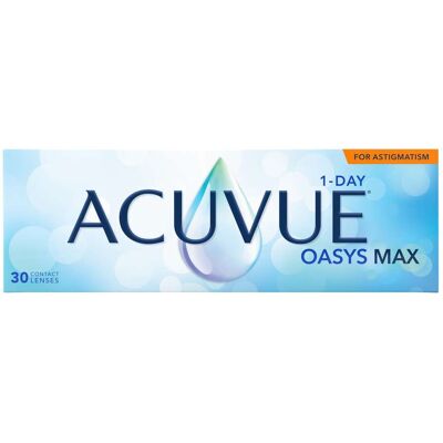 Johnson & Johnson Acuvue Oasys Max 1-Day for Astigmatism (30er Packung) Tageslinsen (-9 dpt, Zyl. -0.75, Achse 20 & BC 8.5) mit UV-Schutz für Allergiker Johnson & Johnson Acuvue Oasys Max 1-Day for Astigmatism (30er Packung) Tageslinsen (-9 dpt, Zyl. -0.75, Achse 20 & BC 8.5) mit UV-Schutz für Allergiker