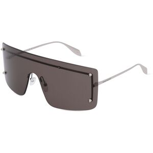 Alexander McQueen AM0412S Unisex-Sonnenbrille Vollrand Monoscheibe Kunststoff-Gestell, silber Alexander McQueen AM0412S Unisex-Sonnenbrille Vollrand Monoscheibe Kunststoff-Gestell, silber