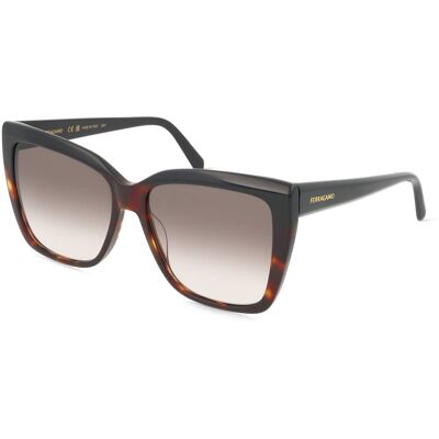 Ferragamo SF1102S Damen-Sonnenbrille Vollrand Eckig Acetat-Gestell, schwarz Ferragamo SF1102S Damen-Sonnenbrille Vollrand Eckig Acetat-Gestell, schwarz