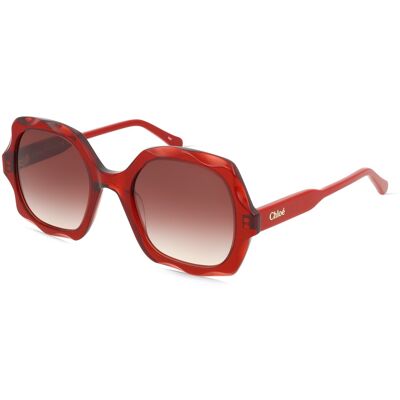 Chloé CH0226S Unisex-Sonnenbrille Vollrand Eckig Acetat-Gestell, rot Chloé CH0226S Unisex-Sonnenbrille Vollrand Eckig Acetat-Gestell, rot